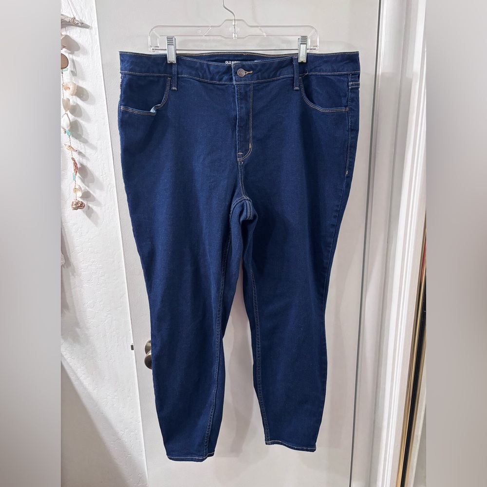 Old Navy Women's Dark Blue Skinny Jeans High Rise